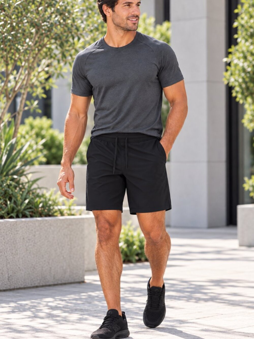 Lululemon Black Men's T.H.E. Linerless Short 9" Sz M